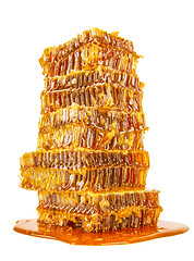 Image showing sweet honeycombs with honey