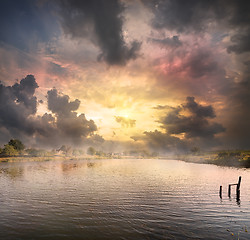 Image showing Dawn over the lake