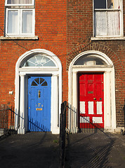 Image showing typical colorful doors houses Dublin Ireland Europe