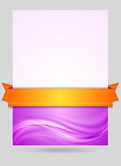 Image showing Wavy flyer design with orange ribbon