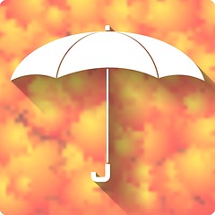 Image showing Umbrella icon on autumn background