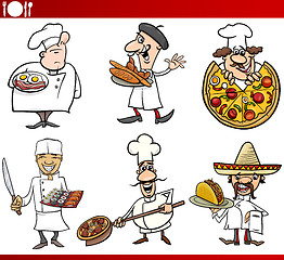 Image showing international cuisine chefs cartoons