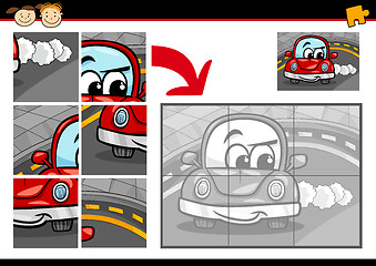 Image showing cartoon car jigsaw puzzle game