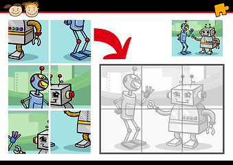 Image showing cartoon robots jigsaw puzzle game