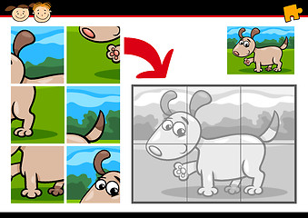 Image showing cartoon puppy jigsaw puzzle game