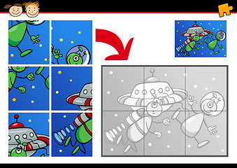 Image showing cartoon aliens jigsaw puzzle game