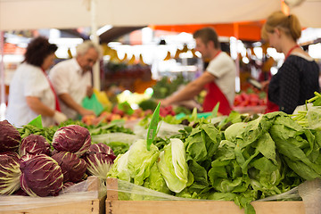 Image showing Vegetable market stall.