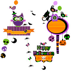 Image showing Halloween funny design elements set