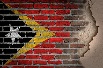 Image showing Dark brick wall with plaster - East Timor