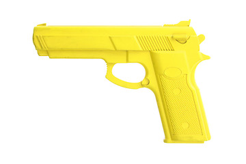 Image showing Yellow training gun isolated on white