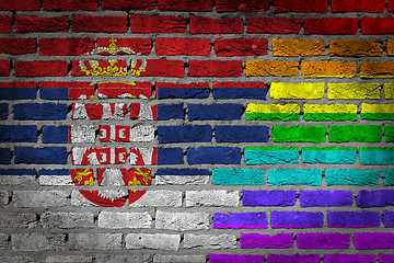 Image showing Dark brick wall - LGBT rights - Serbia