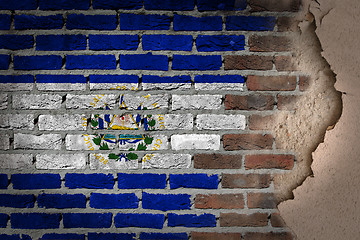 Image showing Dark brick wall with plaster - El Salvador