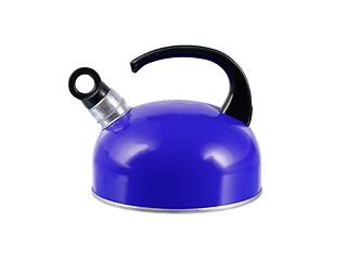 Image showing Blue kettle isolated