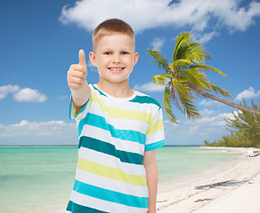 Image showing little boy in casual clothes with arms crossed