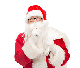 Image showing man in costume of santa claus with bag