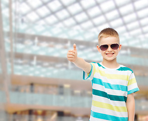 Image showing smiling cute little boy in sunglasses