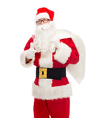 Image showing man in costume of santa claus with bag