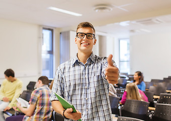 Image showing group of smiling students in lecture hall