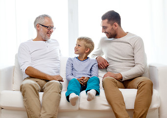 Image showing smiling family at home