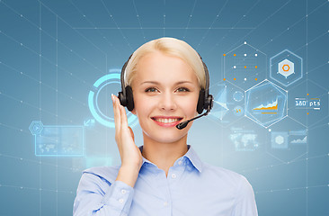 Image showing friendly female helpline operator