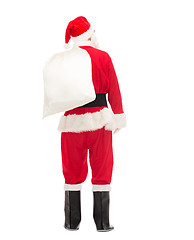 Image showing man in costume of santa claus with bag