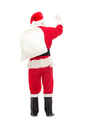 Image showing man in costume of santa claus with bag