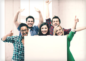 Image showing students at school with blank white board