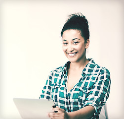 Image showing student girl with tablet pc