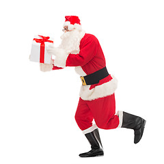 Image showing man in costume of santa claus with gift box