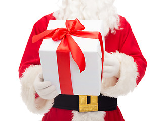 Image showing man in costume of santa claus with gift box