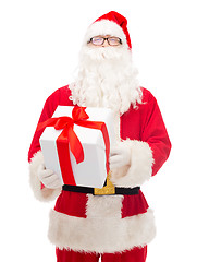 Image showing man in costume of santa claus with gift box