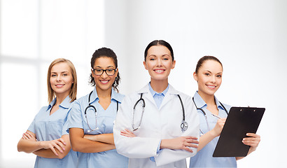 Image showing team or group of female doctors and nurses