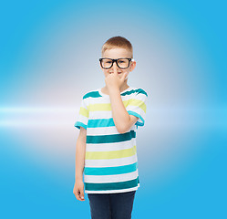 Image showing smiling little boy in eyeglasses