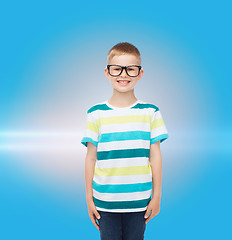 Image showing smiling little boy in eyeglasses