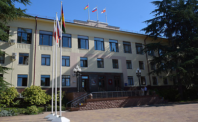 Image showing City administration of Sochi, with flags in front