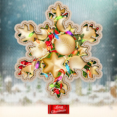 Image showing Christmas knitted holidays background. EPS 10