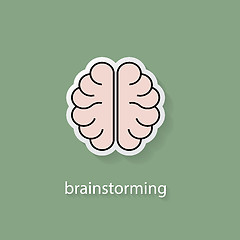 Image showing Flat style brain vector icon