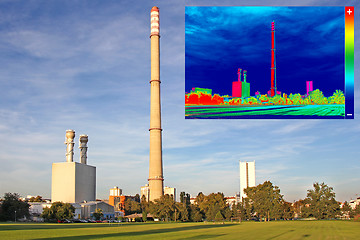 Image showing Thermovision image heating chimney