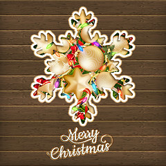 Image showing Christmas card with baubles. EPS 10