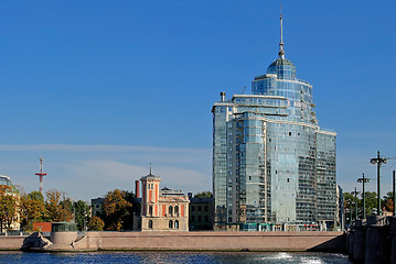 Image showing Two houses on the waterfront.