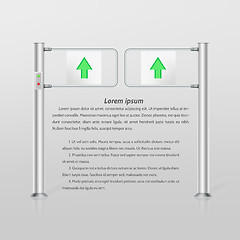 Image showing Vector illustration of double turnstile with green arrows