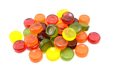 Image showing Pile of multi-coloured boiled sweets