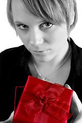 Image showing Girl with gift box