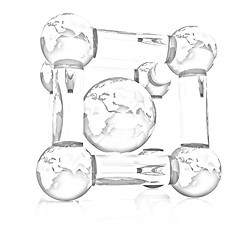 Image showing Abstract molecule model of the Earth