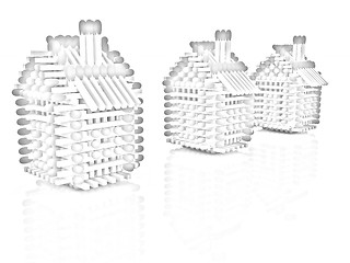 Image showing Log houses from matches pattern with the best percent