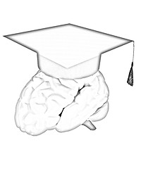 Image showing graduation hat on brain