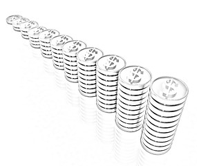 Image showing Gold dollar coin stack