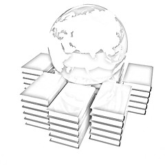 Image showing book and earth on a white background