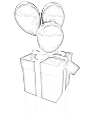 Image showing Gift box with balloon for summer 