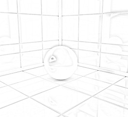 Image showing Corner in the room with ball 